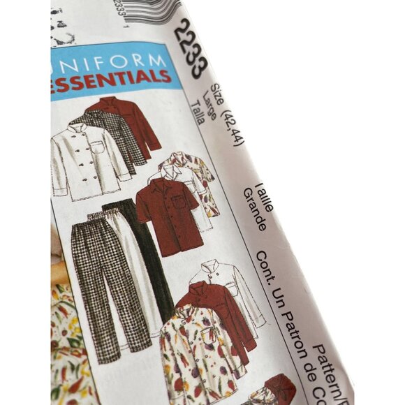 McCalls 2233 Chef Apron Sewing Pattern Uniform Essentials Size Large UNCUT - Picture 2 of 6